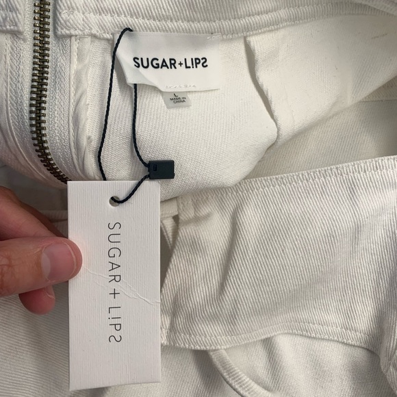 SUGAR+LIPS | White Denim Romper Size L - Picture 12 of 13